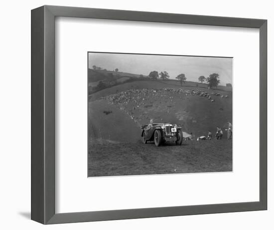 MG Magnette competing in the MG Car Club Rushmere Hillclimb, Shropshire, 1935-Bill Brunell-Framed Photographic Print
