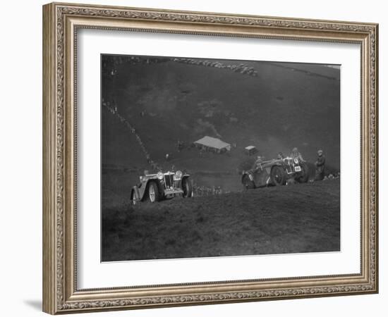 MG PA and MG J type competing in the MG Car Club Rushmere Hillclimb, Shropshire, 1935-Bill Brunell-Framed Photographic Print