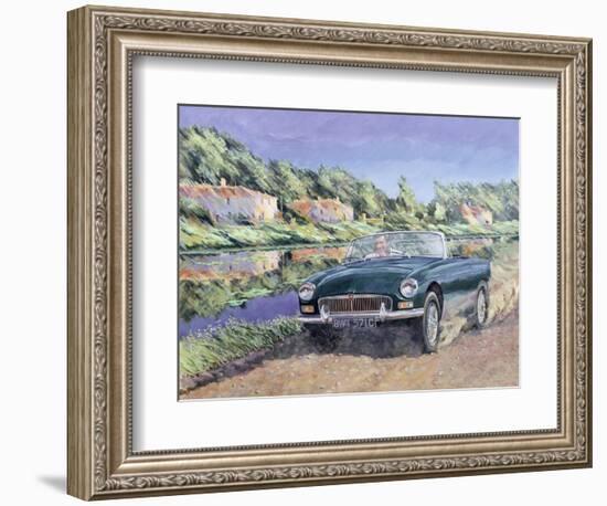 Mgb by a French Canal-Clive Metcalfe-Framed Giclee Print