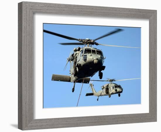 MH-60S Sea Hawk Helicopters in Flight-Stocktrek Images-Framed Photographic Print