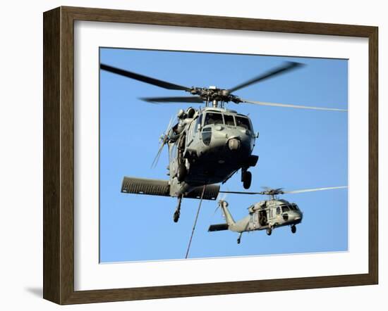 MH-60S Sea Hawk Helicopters in Flight-Stocktrek Images-Framed Photographic Print