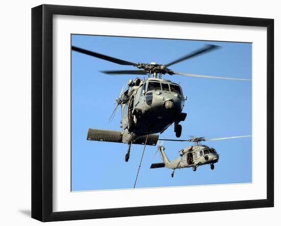 MH-60S Sea Hawk Helicopters in Flight-Stocktrek Images-Framed Photographic Print