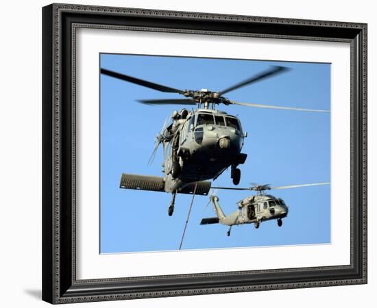 MH-60S Sea Hawk Helicopters in Flight-Stocktrek Images-Framed Photographic Print