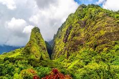 The Towering Monolith Covered in Tropical Plant Life known as the 'Lao Needle in the West Maui Moun-MH Anderson Photography-Framed Photographic Print