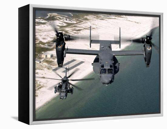 MI-17 Hip Helicopter Hovers over a Firing Range in Afghanistan-Stocktrek Images-Framed Premier Image Canvas