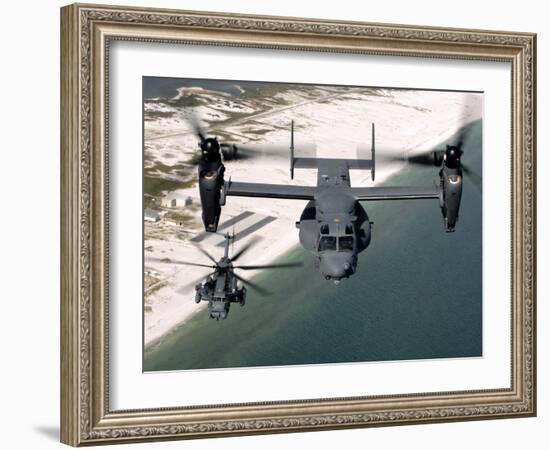 MI-17 Hip Helicopter Hovers over a Firing Range in Afghanistan-Stocktrek Images-Framed Photographic Print