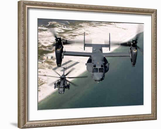 MI-17 Hip Helicopter Hovers over a Firing Range in Afghanistan-Stocktrek Images-Framed Photographic Print