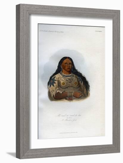 Mi-Neek-Ee-Sank-Te-Ka, the Mink, a Mandan Girl, 1848-George Catlin-Framed Giclee Print