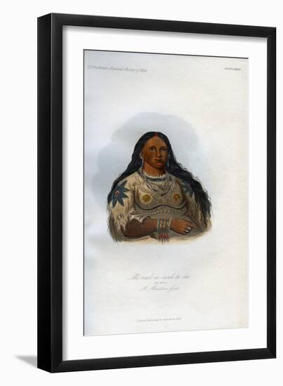 Mi-Neek-Ee-Sank-Te-Ka, the Mink, a Mandan Girl, 1848-George Catlin-Framed Giclee Print