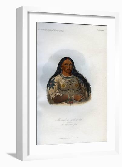 Mi-Neek-Ee-Sank-Te-Ka, the Mink, a Mandan Girl, 1848-George Catlin-Framed Giclee Print