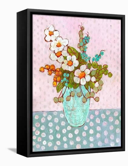 Mia Daisy Flowers Botanical-Blenda Tyvoll-Framed Stretched Canvas