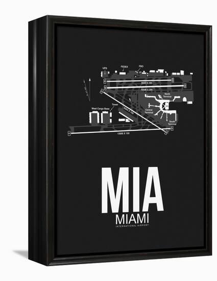 MIA Miami Airport Black-NaxArt-Framed Stretched Canvas