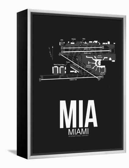 MIA Miami Airport Black-NaxArt-Framed Stretched Canvas