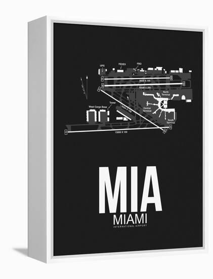 MIA Miami Airport Black-NaxArt-Framed Stretched Canvas