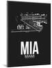 MIA Miami Airport Black-NaxArt-Mounted Art Print