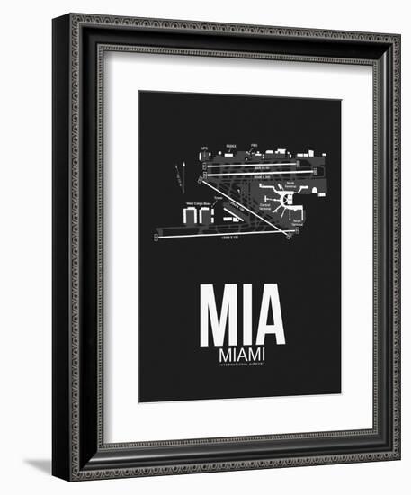 MIA Miami Airport Black-NaxArt-Framed Art Print