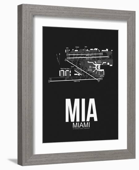 MIA Miami Airport Black-NaxArt-Framed Art Print