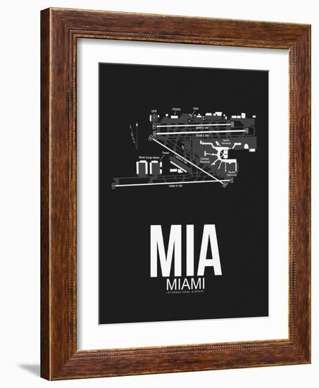 MIA Miami Airport Black-NaxArt-Framed Art Print