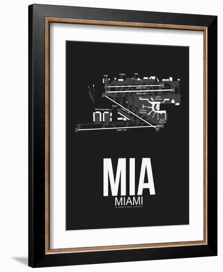 MIA Miami Airport Black-NaxArt-Framed Art Print