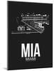 MIA Miami Airport Black-NaxArt-Mounted Art Print