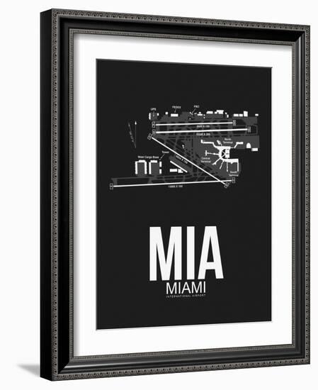 MIA Miami Airport Black-NaxArt-Framed Art Print