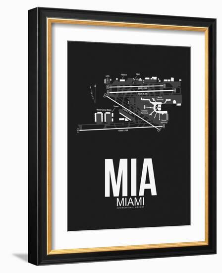 MIA Miami Airport Black-NaxArt-Framed Art Print