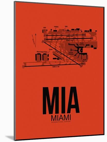 MIA Miami Airport Orange-NaxArt-Mounted Art Print