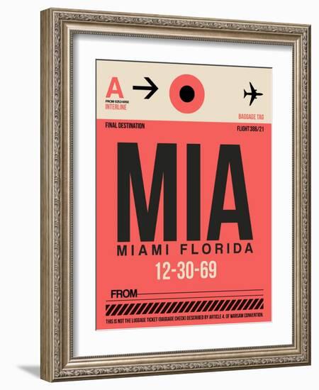 MIA Miami Luggage Tag 1-NaxArt-Framed Art Print