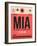 MIA Miami Luggage Tag 1-NaxArt-Framed Art Print