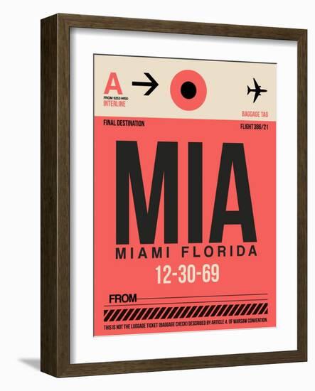 MIA Miami Luggage Tag 1-NaxArt-Framed Art Print