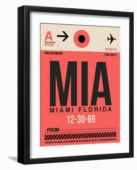 MIA Miami Luggage Tag 1-NaxArt-Framed Art Print