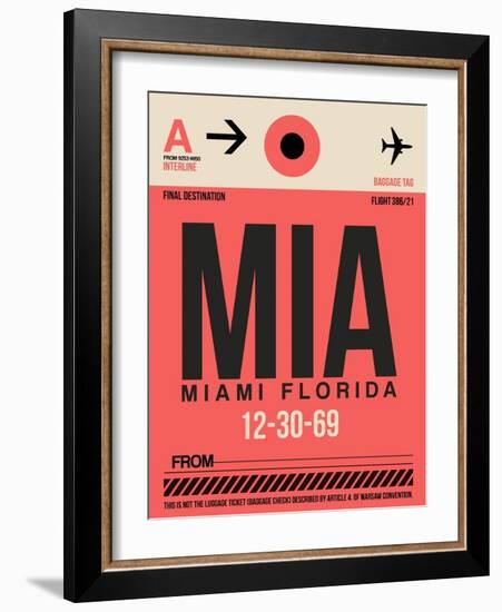 MIA Miami Luggage Tag 1-NaxArt-Framed Art Print