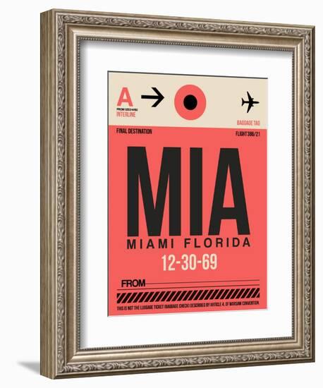 MIA Miami Luggage Tag 1-NaxArt-Framed Art Print