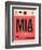 MIA Miami Luggage Tag 1-NaxArt-Framed Art Print