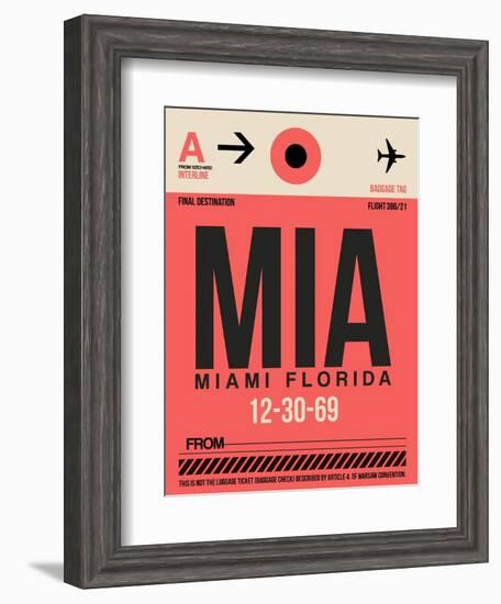 MIA Miami Luggage Tag 1-NaxArt-Framed Art Print