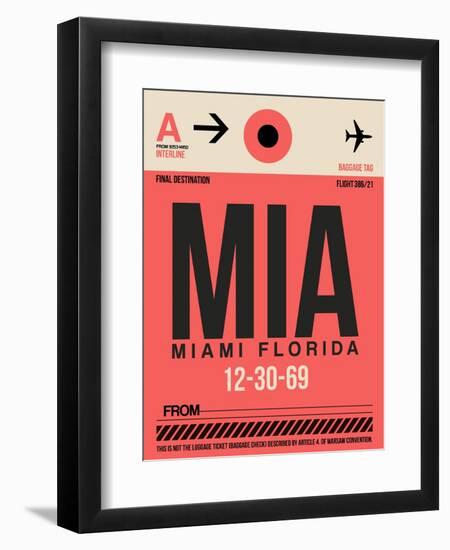 MIA Miami Luggage Tag 1-NaxArt-Framed Art Print