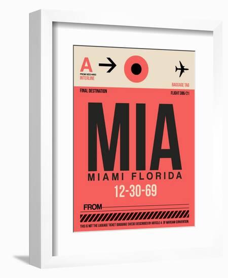 MIA Miami Luggage Tag 1-NaxArt-Framed Art Print