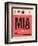 MIA Miami Luggage Tag 1-NaxArt-Framed Art Print