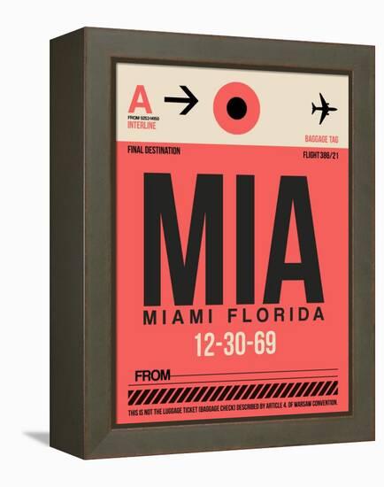 MIA Miami Luggage Tag 1-NaxArt-Framed Stretched Canvas