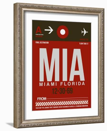 MIA Miami Luggage Tag 2-NaxArt-Framed Art Print