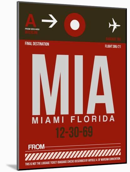 MIA Miami Luggage Tag 2-NaxArt-Mounted Art Print