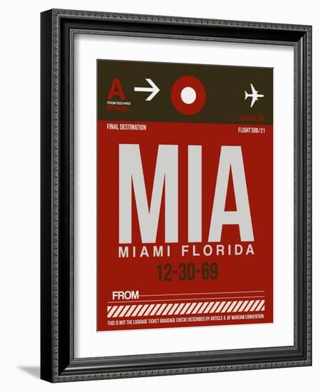 MIA Miami Luggage Tag 2-NaxArt-Framed Art Print