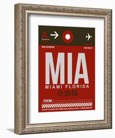 MIA Miami Luggage Tag 2-NaxArt-Framed Art Print