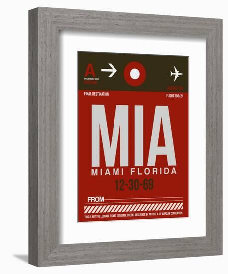 MIA Miami Luggage Tag 2-NaxArt-Framed Art Print