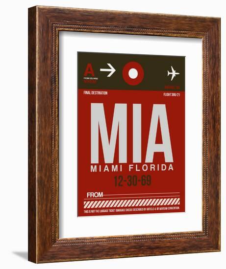 MIA Miami Luggage Tag 2-NaxArt-Framed Art Print