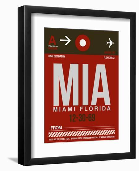 MIA Miami Luggage Tag 2-NaxArt-Framed Art Print