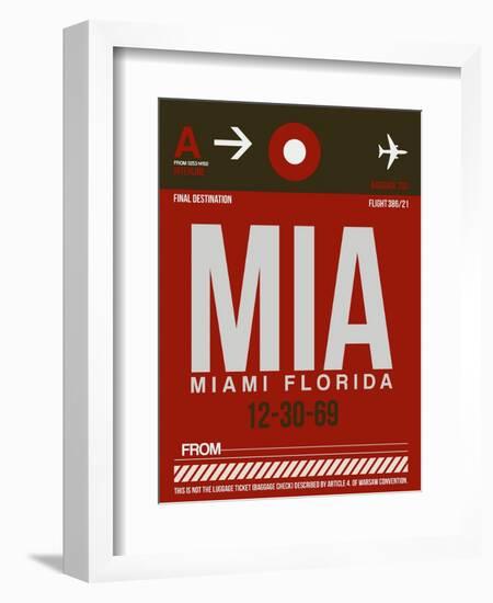 MIA Miami Luggage Tag 2-NaxArt-Framed Art Print