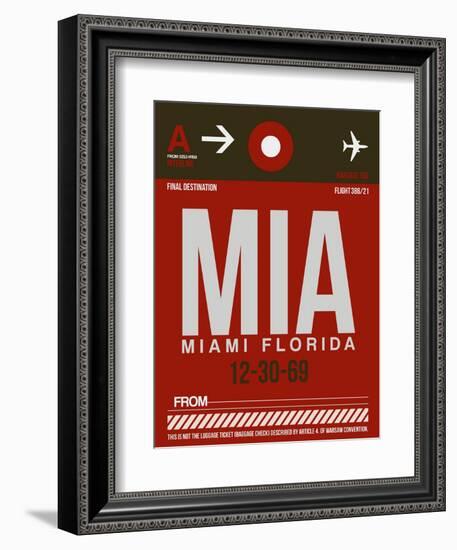 MIA Miami Luggage Tag 2-NaxArt-Framed Art Print