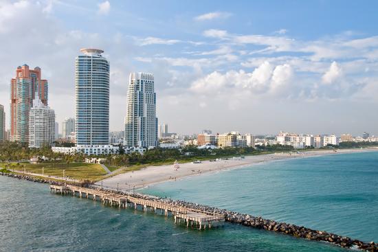 Miami Beach Aerial View Photographic Print By Tomalu Art