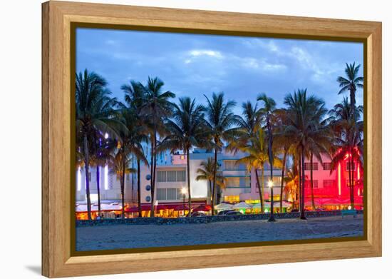 Miami Beach Florida at Sunset-Fotomak-Framed Premier Image Canvas